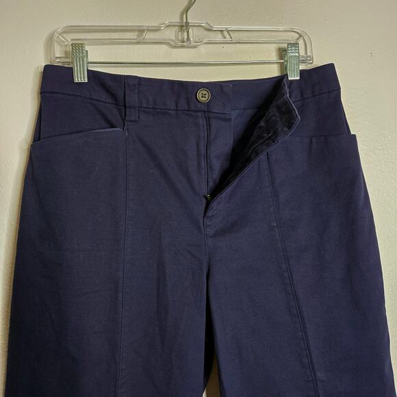 Duluth Trading Co. Workday Warrior Chino Wide Leg Crop Pants Navy Blue 10 Reg - Picture 5 of 12